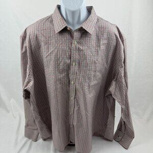 Untuckit Dress Shirt Men's 3XL Heather Red Wrinkle Free Cotton Casual Button Up